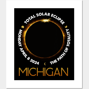 MICHIGAN Total Solar Eclipse 2024 American Totality April 8 Posters and Art